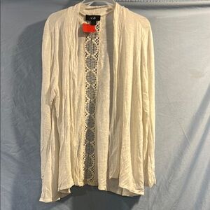 Women's Cream Open-Front Sweater